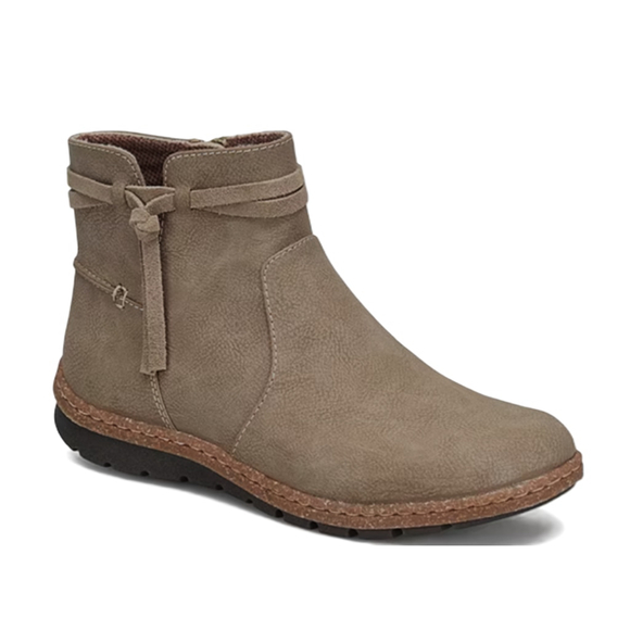 BOC by Born Women Addi Taupe Tan Flat Ankle Boots Booties Size 6 - Picture 1 of 9